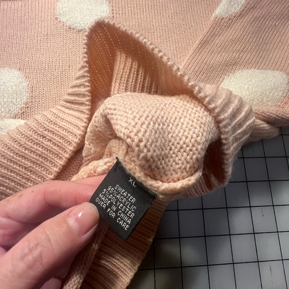 Polka dot sweater pink I.N. San Francisco XL Super soft pink and white soft - Picture 5 of 8